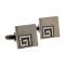 Gunmetal Greek Inset Crystals Cufflinks 3.JPG